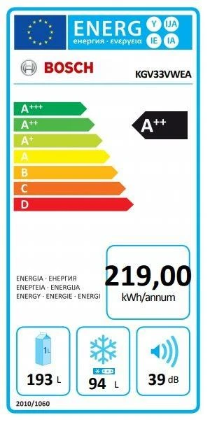Šaldytuvas  Bosch KGV33VWEA Serie | 4 176cm. Baltas