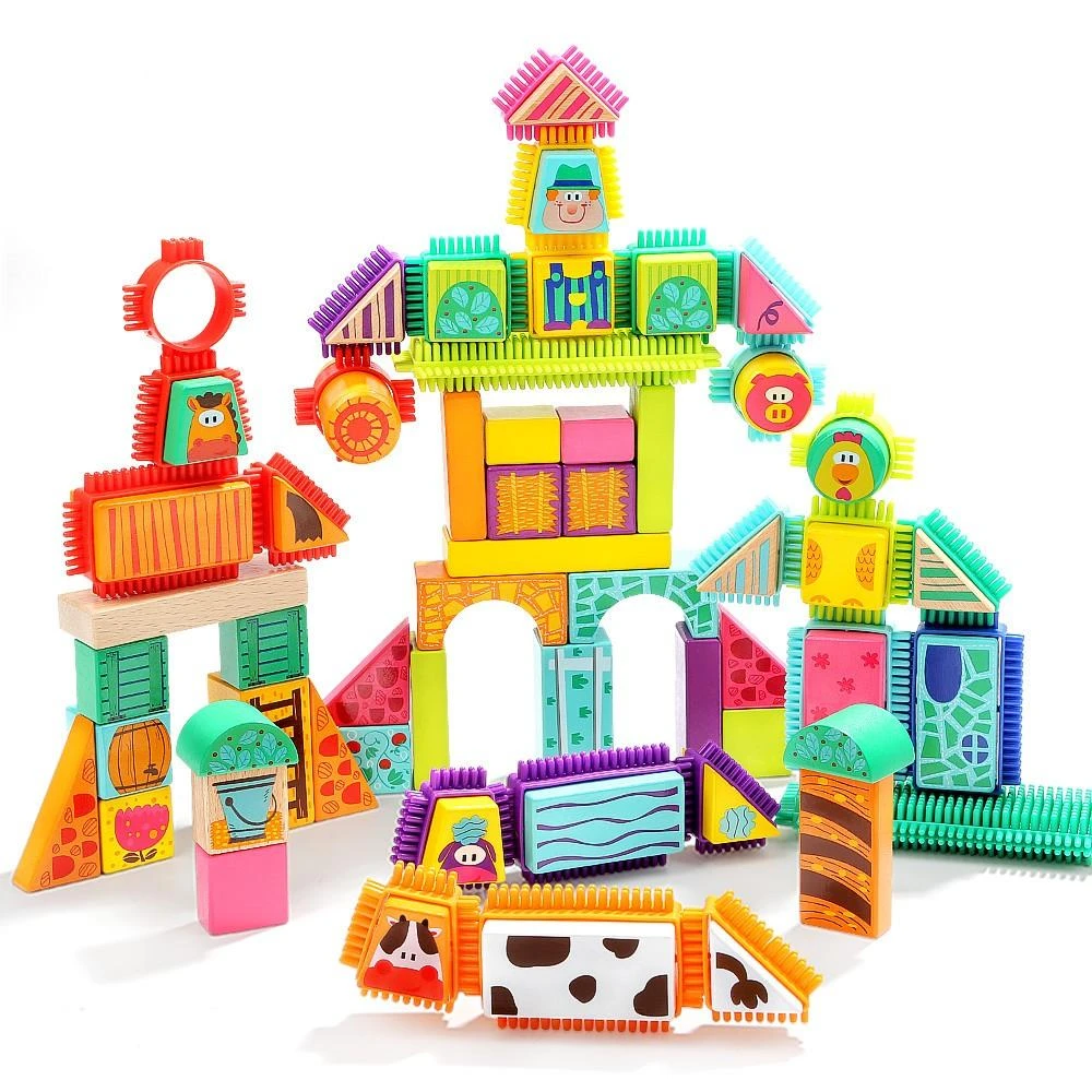 Amo Toys Į viršų Bright TOPBRIGHT Kaladėlių rinkinys „Ūkis“, 80 vnt.
