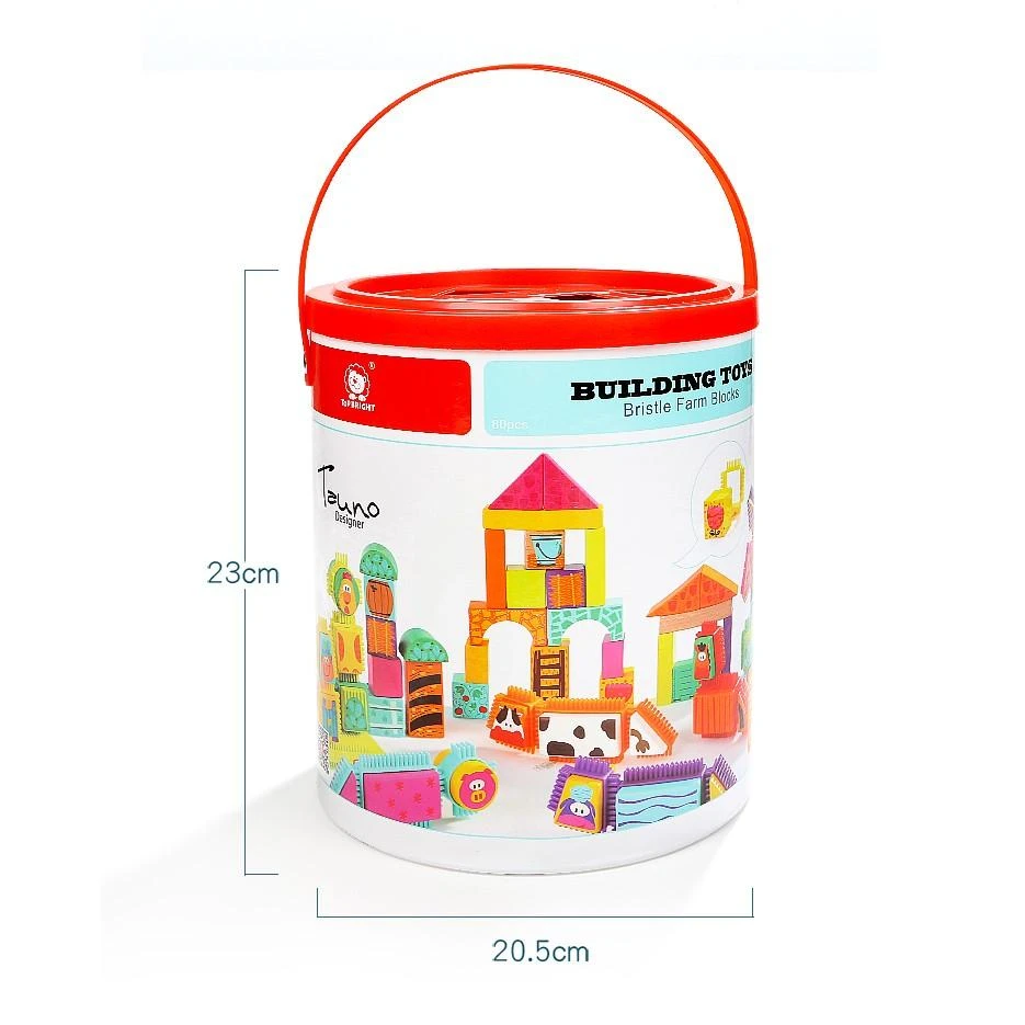 Amo Toys Į viršų Bright TOPBRIGHT Kaladėlių rinkinys „Ūkis“, 80 vnt.
