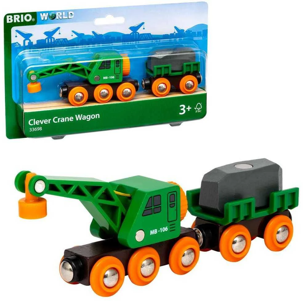Ravensburger BRIO RAILWAY Kranas su vagonu 33698