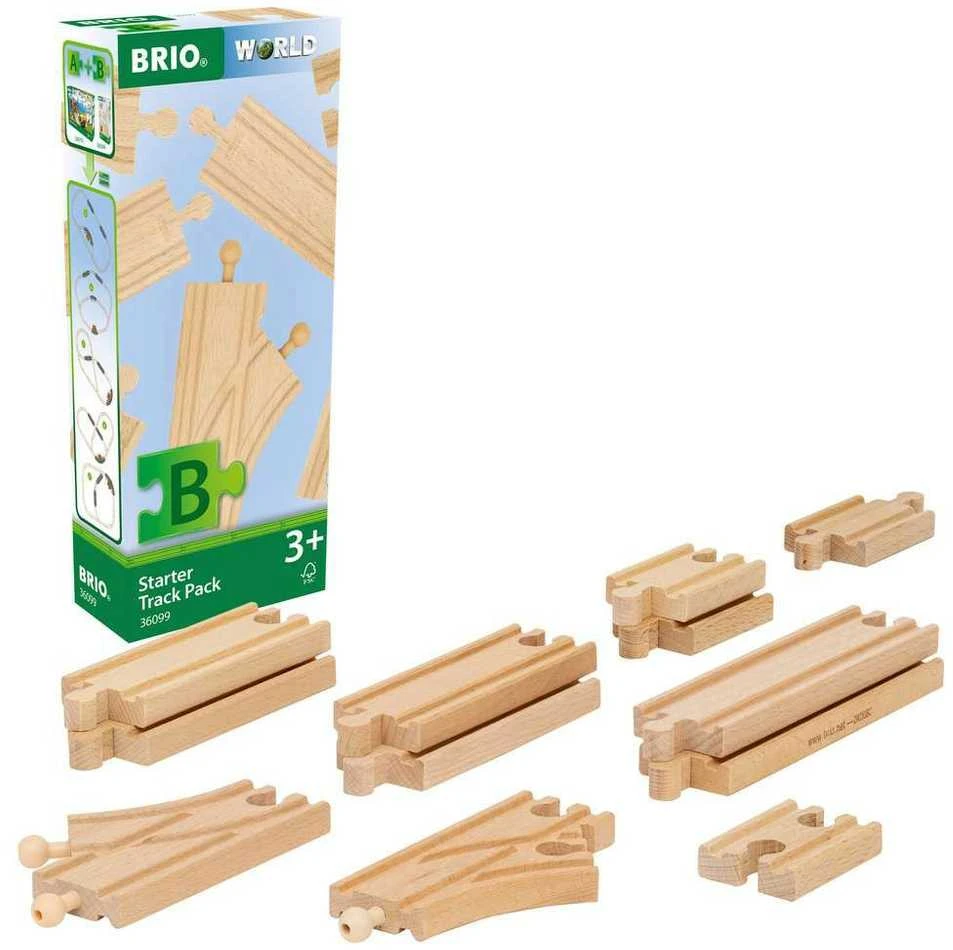 Brio medinių bėgių rinkinys su pakuote