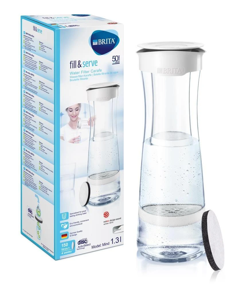 Vandenį filtruojantis grafinas Brita Fill&Serve Mind 1.3L (Baltas/Pilkas)