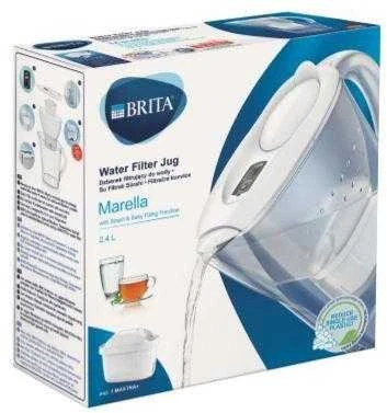 Vandens filtravimo ąsotis BRITA Marella 2.4L, baltas su vandens filtru MAXTRA+ 1 vnt.