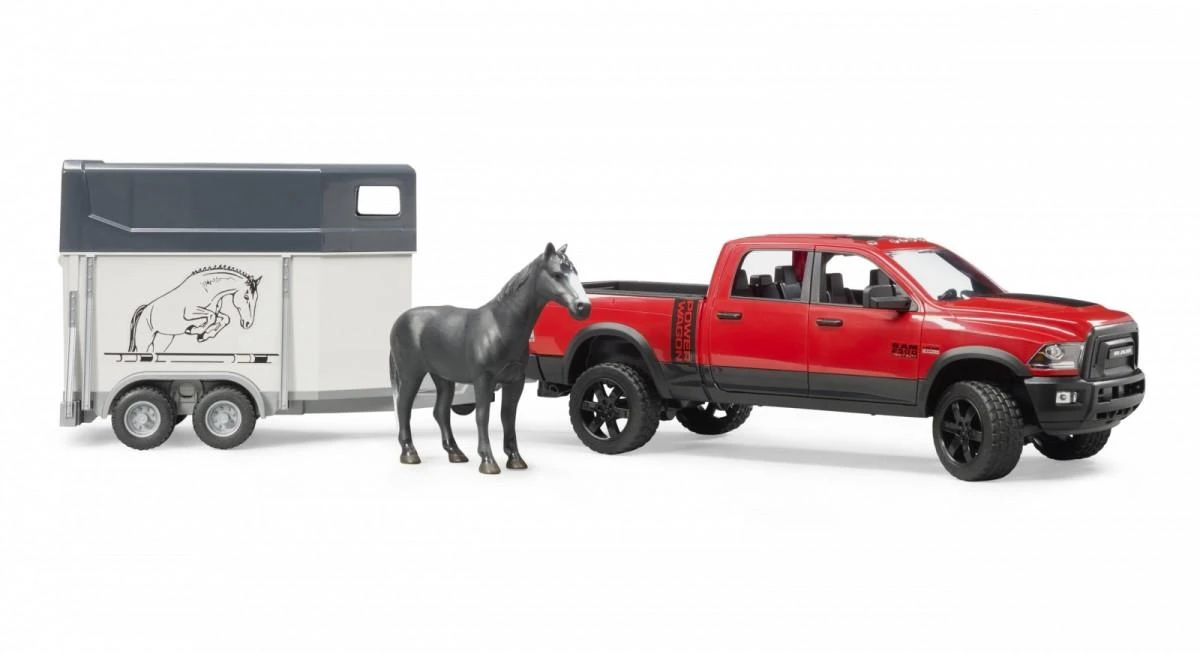 Pferd BRUDER pikapas RAM 2500 su priekaba arkliams ir arkliu 02501