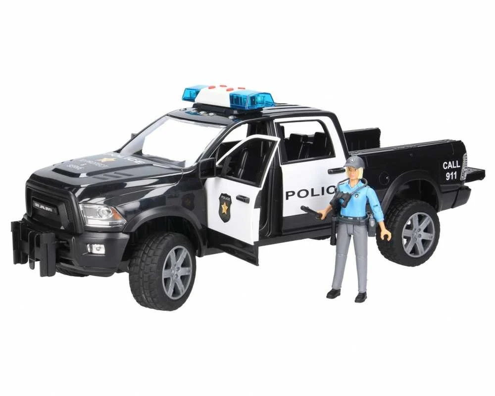 BRUDER RAM 2500 policijos pikapas su priekaba ir valtimi, 02507