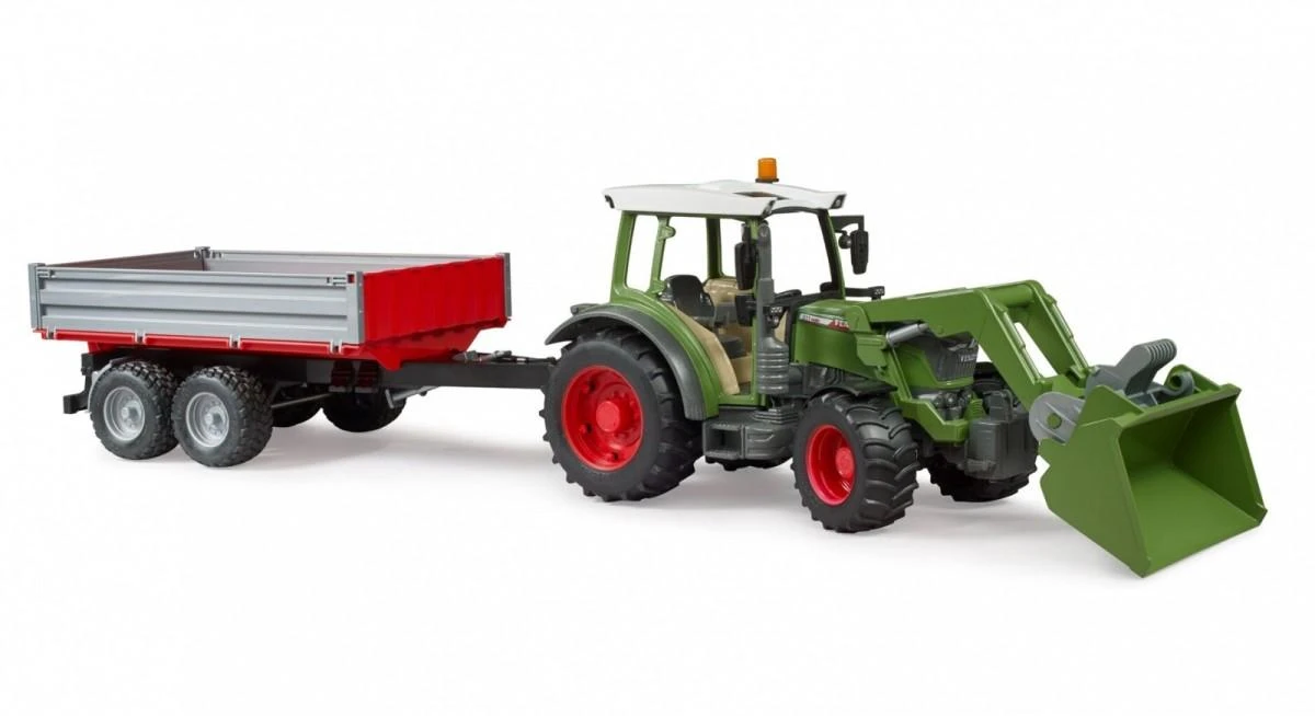 BRUDER 1:16 Fendt Vario 211 traktorius su priekiniu krautuvu ir paverčiama priekaba, 02182