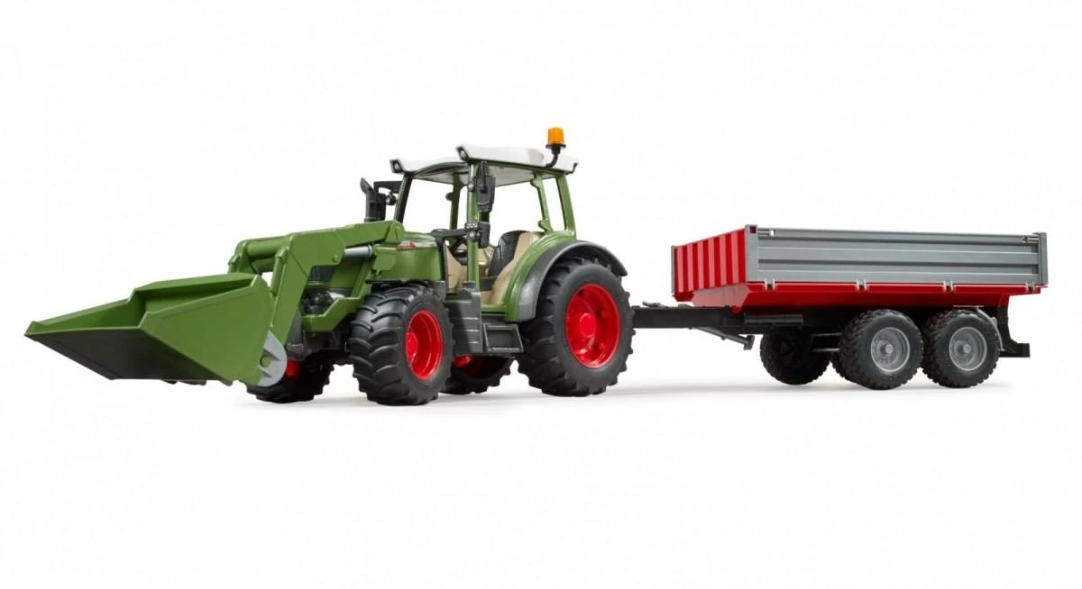 BRUDER 1:16 Fendt Vario 211 traktorius su priekiniu krautuvu ir paverčiama priekaba, 02182