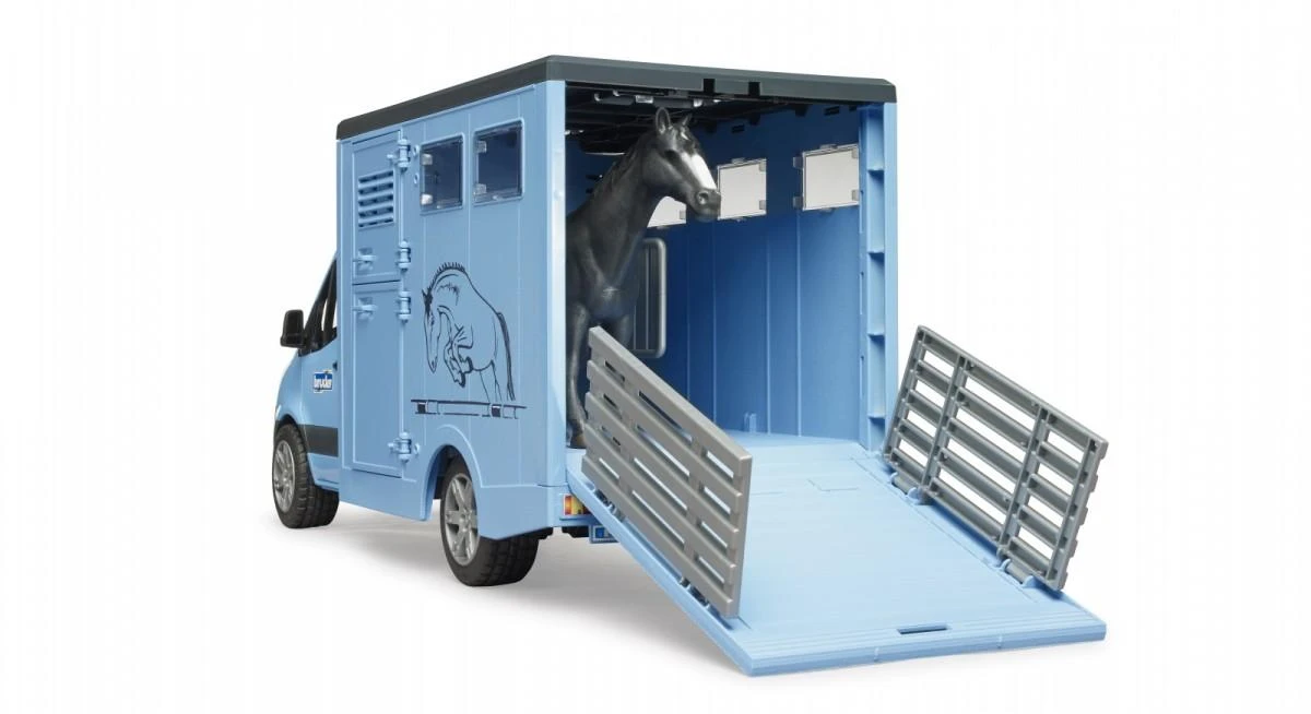 BRUDER MB Sprinter gyvūnų vežėjas su arkliu, 02674