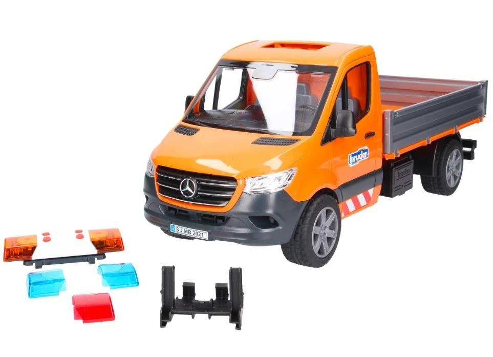 BRUDER MB Sprinter komunalinė transporto priemonė su vairuotoju ir priedais, 02677