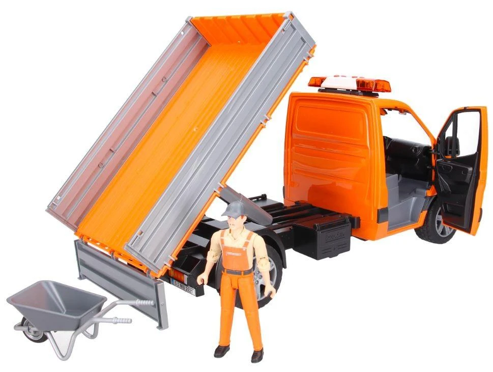 BRUDER MB Sprinter komunalinė transporto priemonė su vairuotoju ir priedais, 02677