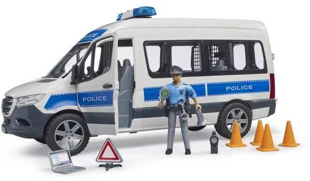 Bruder Rinkinys „Mercedes-Benz Sprinter“ policijos rinkinys su figūrėle ir šviesos/garso moduliu