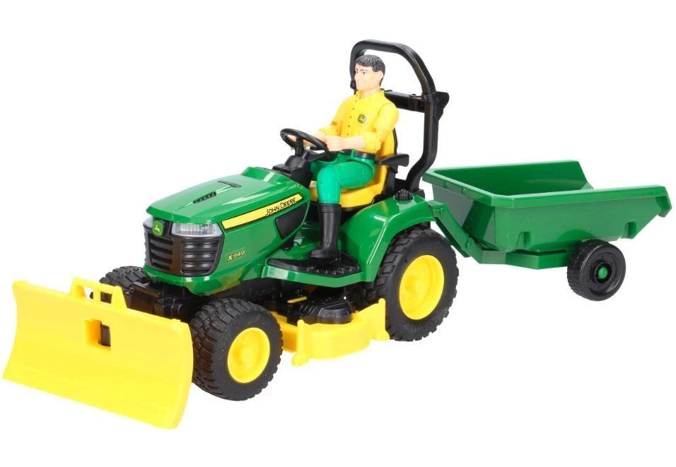 BRUDER traktorius John Deere Lawn su priekaba ir sodininku, 62104