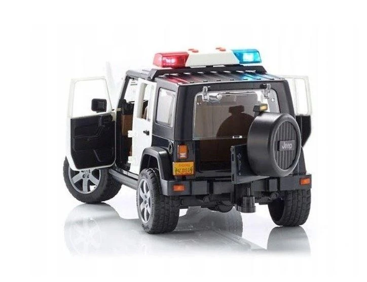 BRUDER policijos džipas Wrangler, su policininku ir priedais, 2526