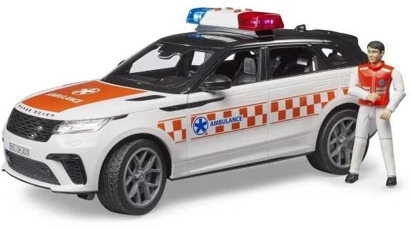 BRUDER 02885 greitosios pagalbos visureigis Range Rover Velar su figūrėle