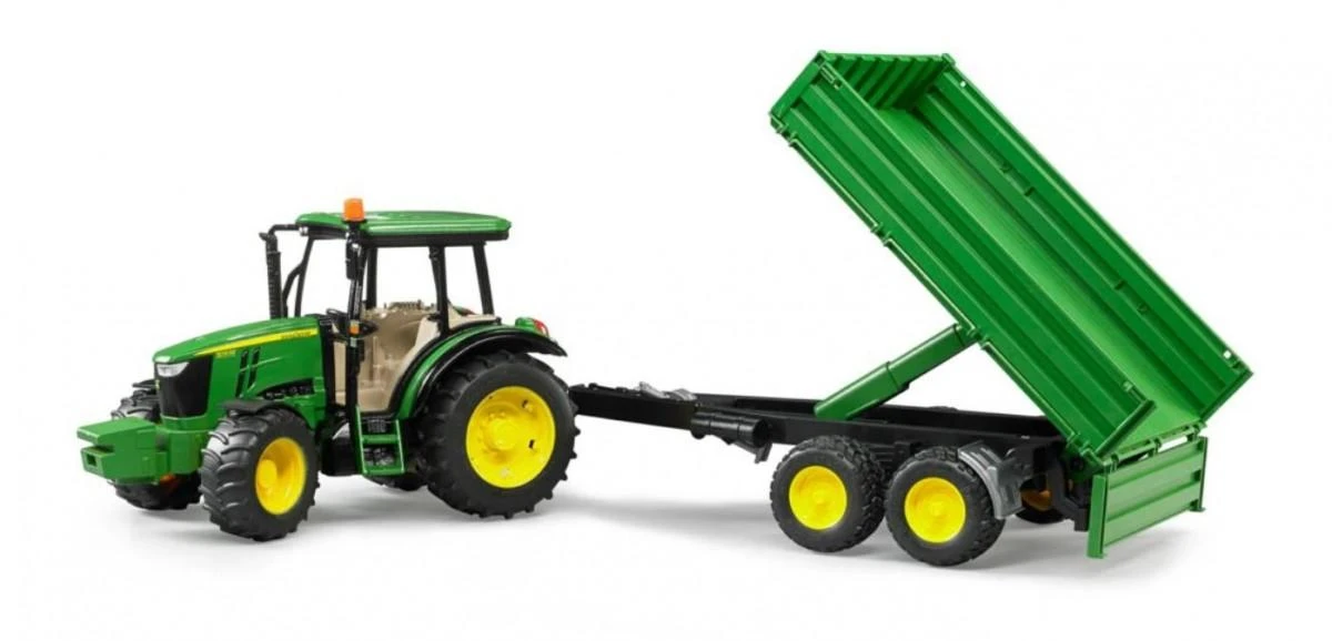 BRUDER John Deere 5115 M su priekaba 02108