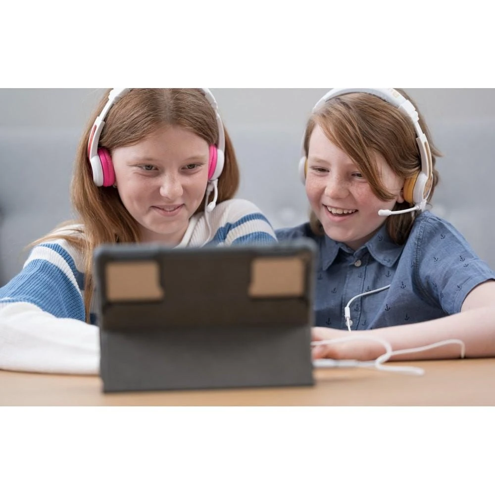Laidinės ausinės vaikams BuddyPhones School+ rožinės spalvos