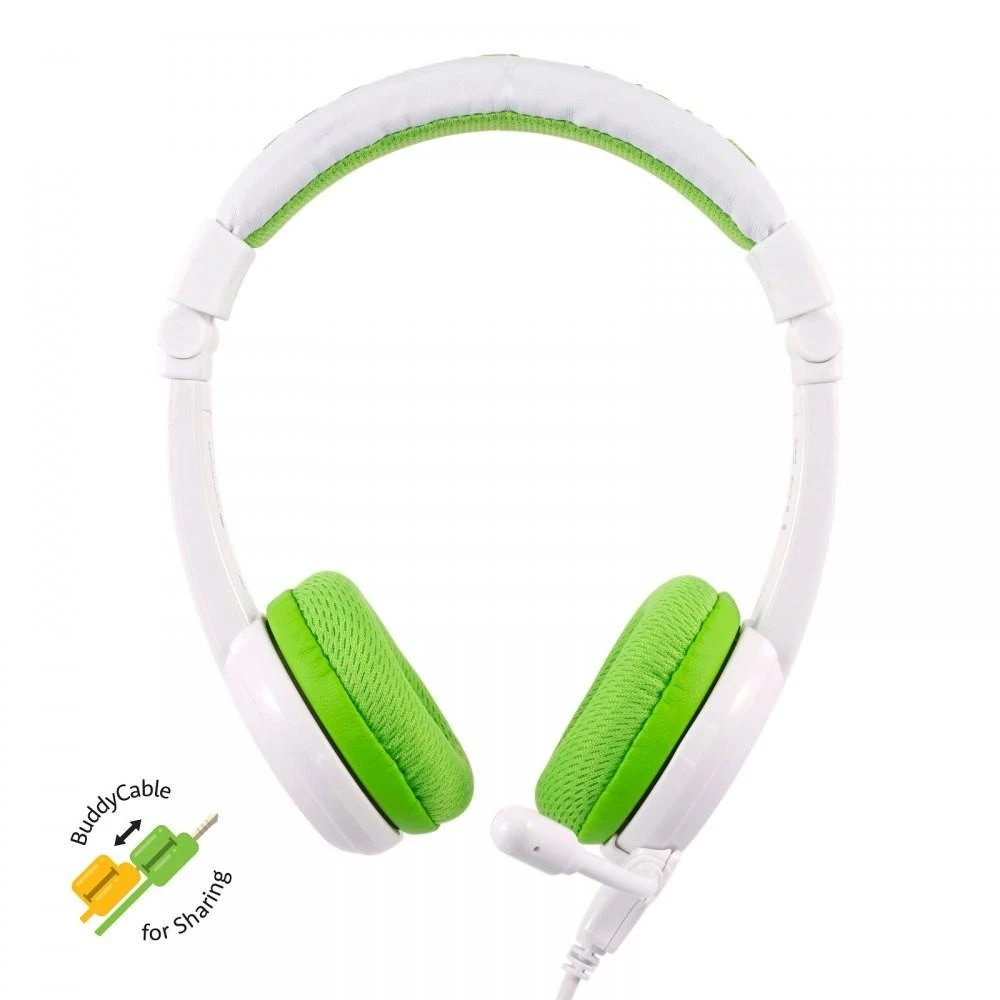 Buddyphones School+ vaikiškos ausinės su mikrofonu, žalios