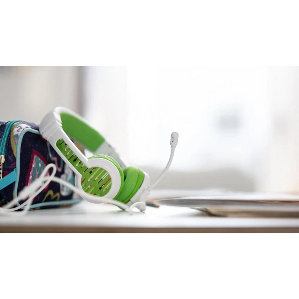 Buddyphones Ausinės vaikams 3+ 85dB su mikrofonu School+, žalia