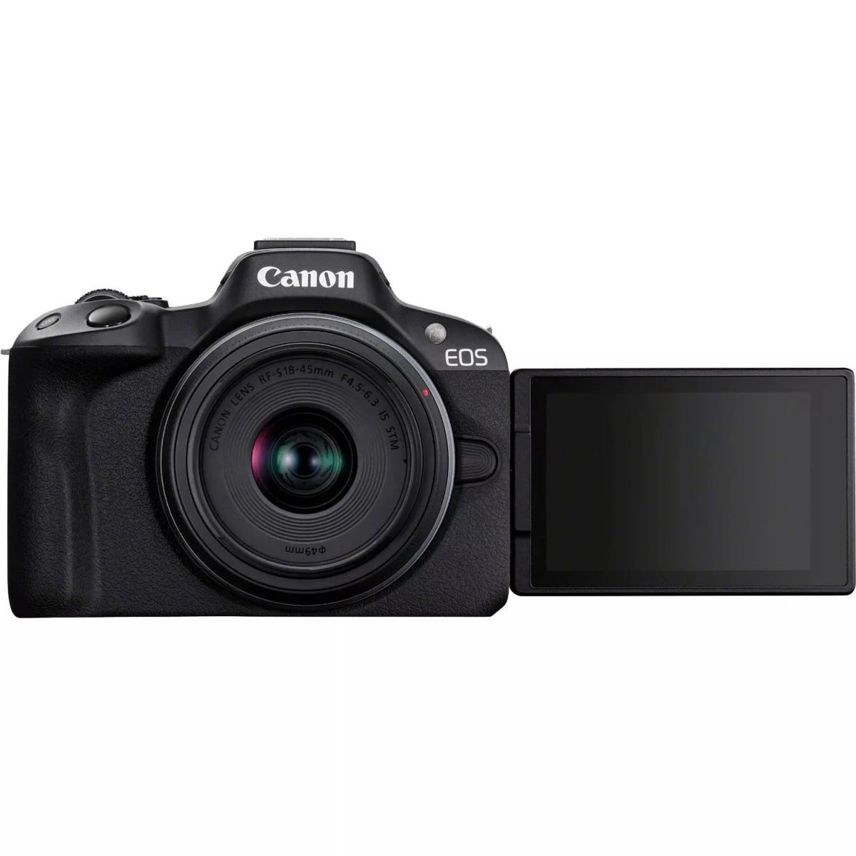 „Canon“ | EOS R50 + RF-S 18–45 mm „CREATOR“ rinkinys (SIP) | 24,2 megapikselių | Vaizdo stabilizatorius | ISO jautrumas (maks.) 32000 | Ekrano įstrižainė 2,95 colio | „Wi-Fi“ | Vaizdo įrašymas | Automatinis, rankinis | CMOS | Juodas