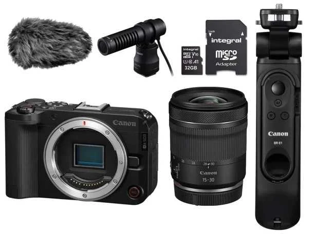„Canon EOS“ | „R50 V“ beveidrodinis fotoaparatas su turinio kūrimo rinkiniu | 24,2 MP megapikseliai | Vaizdo stabilizatorius | ISO jautrumas (maks.) 32000 | „Wi-Fi“ | Vaizdo įrašymas | Automatinis, rankinis | APS-C | Juodas