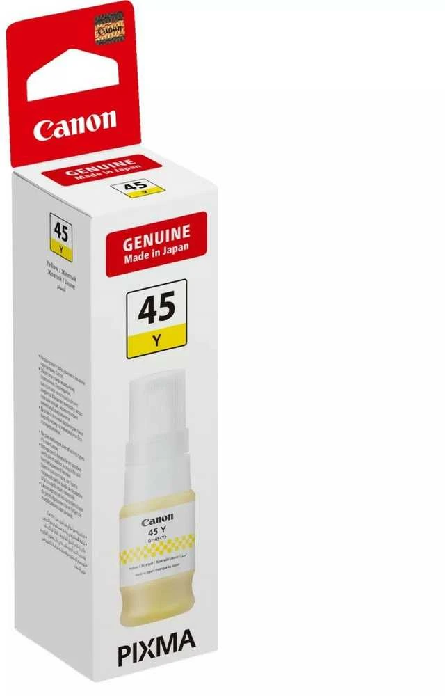 Canon GI-45 geltonas dažų buteliukas pakuotėje