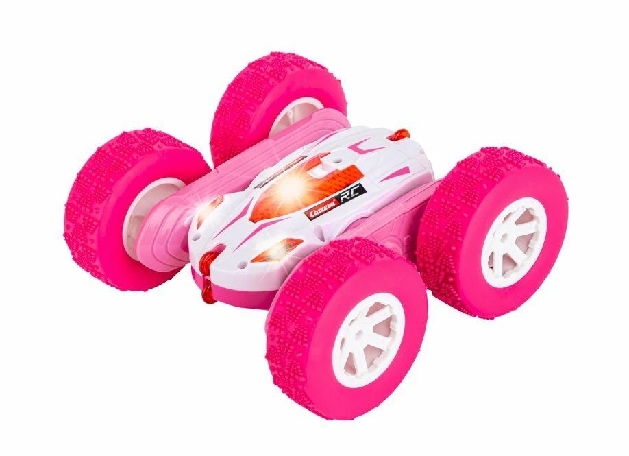Akrobatinis automobilis su nuotolinio valdymo pultu Carrera, rožinis