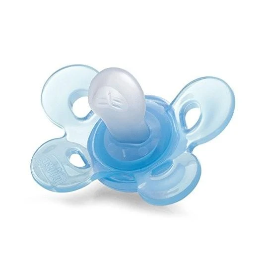 CHICCO Ortodontinis žindukas PHYSIO COMFORT su sterilizavimo dėklu, 0-6M, Iš "Mum effect" silikono