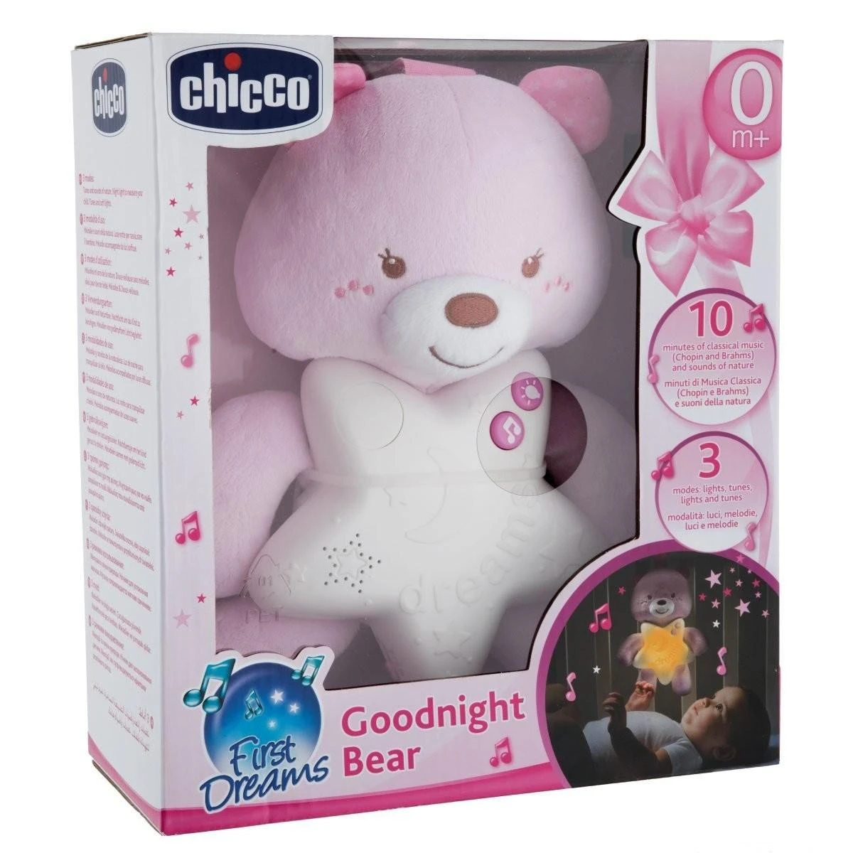 CHICCO meškutis „Saldžių sapnų“, rožinis, 0M+