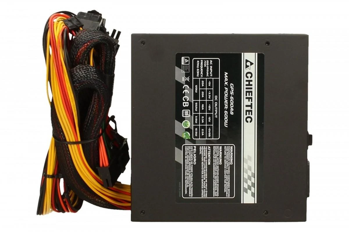 Matinimo blokas CHIEFTEC PSU 600W 12CM FAN ACTIVE PFC ATX12V V2.3 80+ EFEKTYVUMAS (SU MAITINIMO LAIDU)