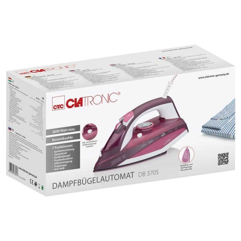 Garų Lygintuvas - Clatronic DB 3705 2600 W Keraminis Padas Rožinė
