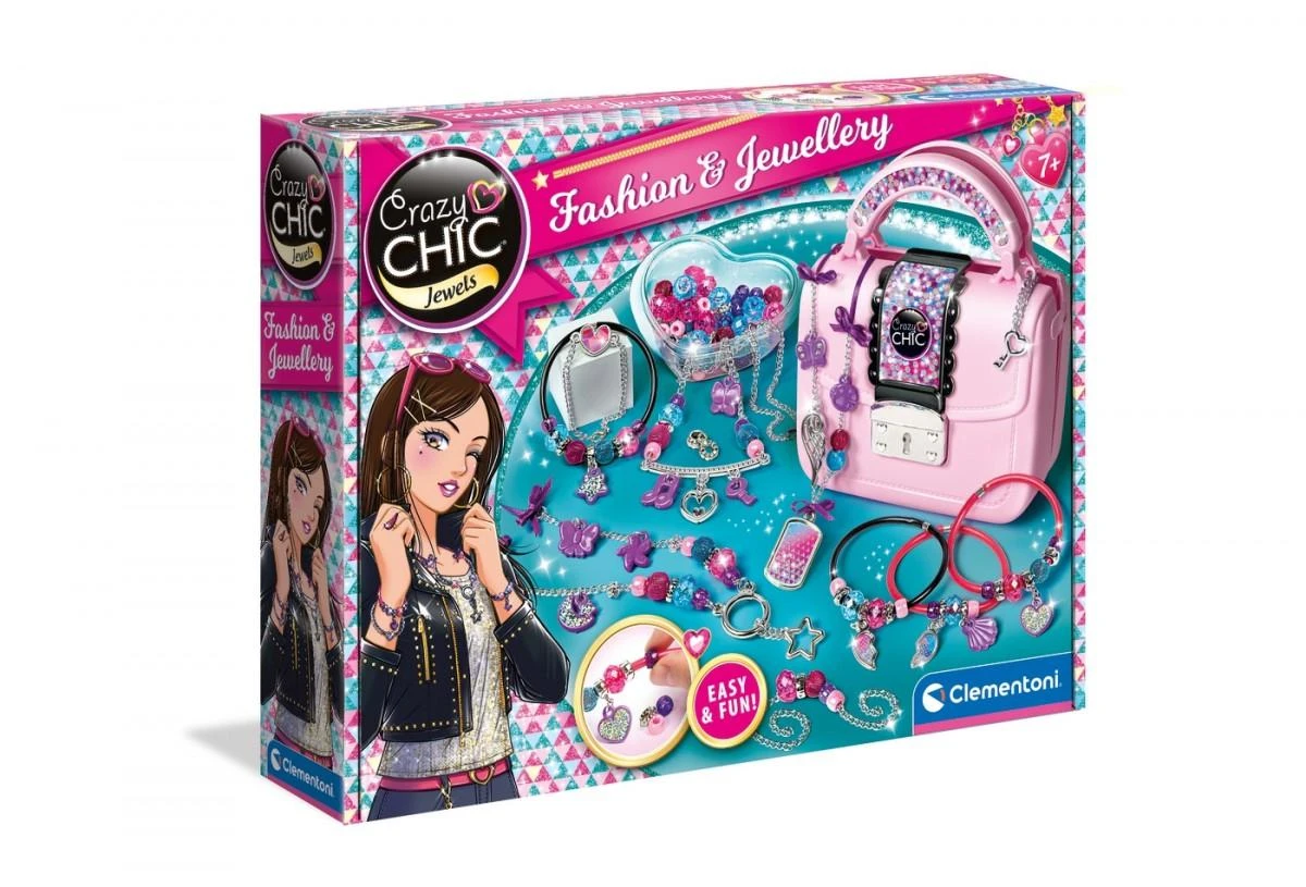 Rankinė su karoliukais ir apyrankėmis Clementoni Crazy Chic 17651