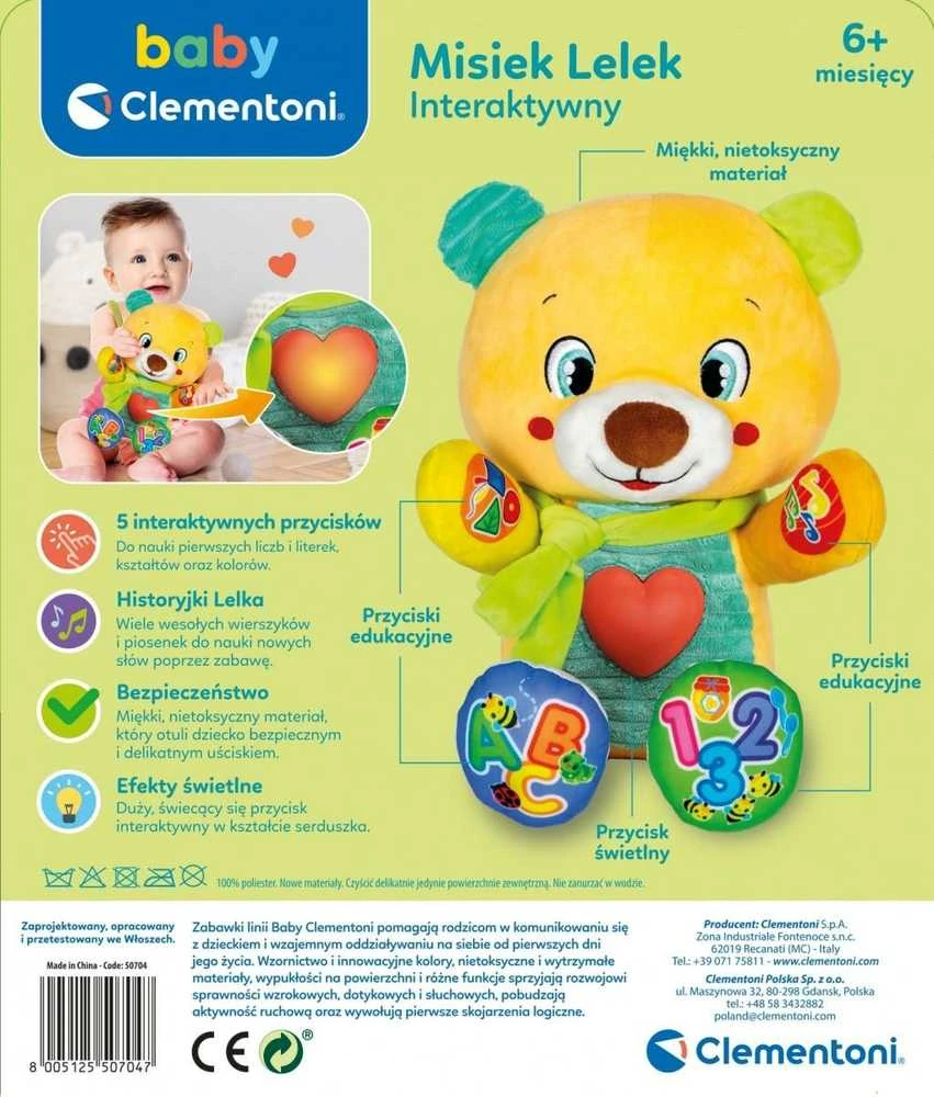 Interaktyvus Meškiukas Baby Clementoni, 50704