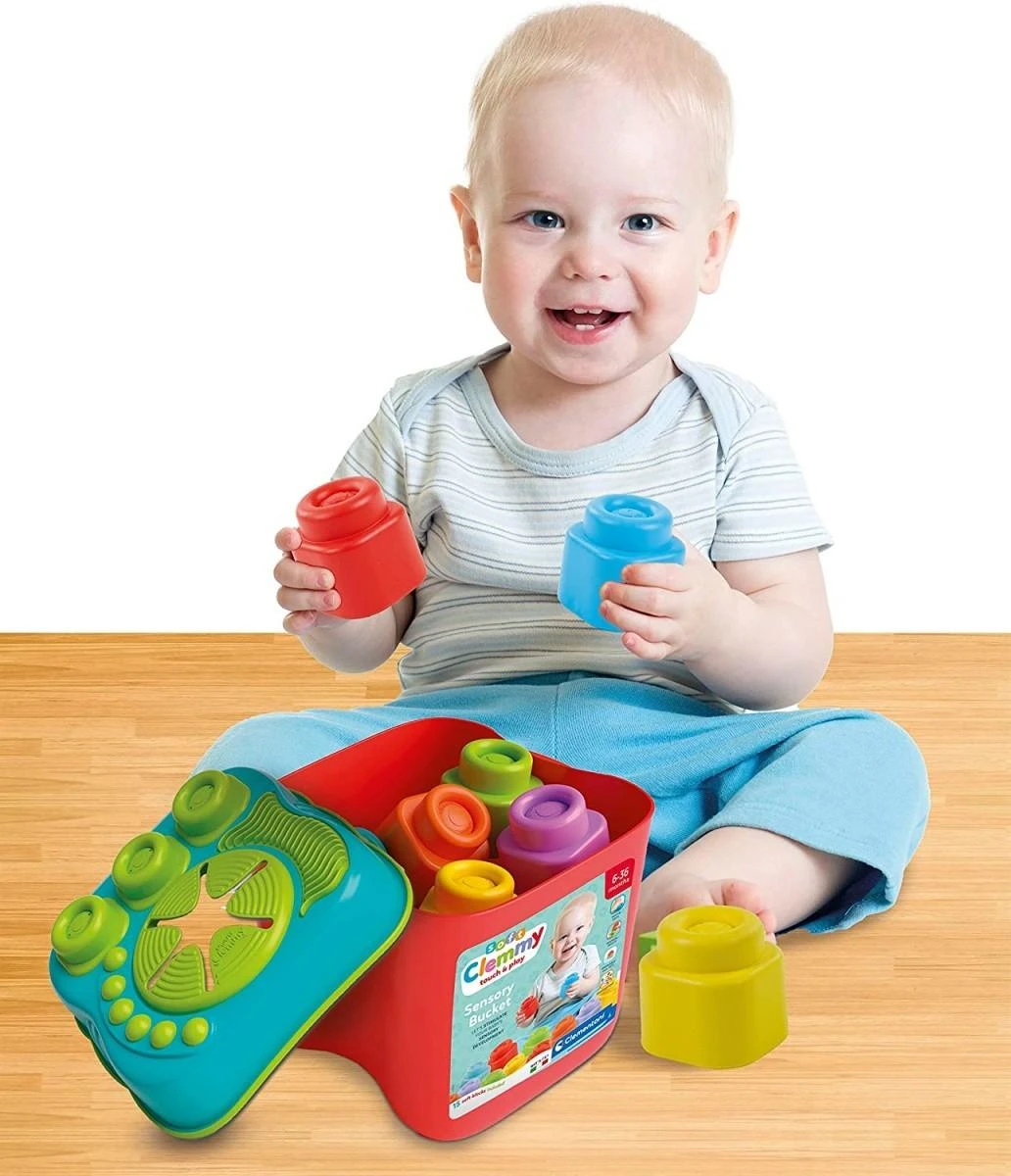 Clementoni sensorinis žaislas su kaladėlėmis "Sensory Bucket"