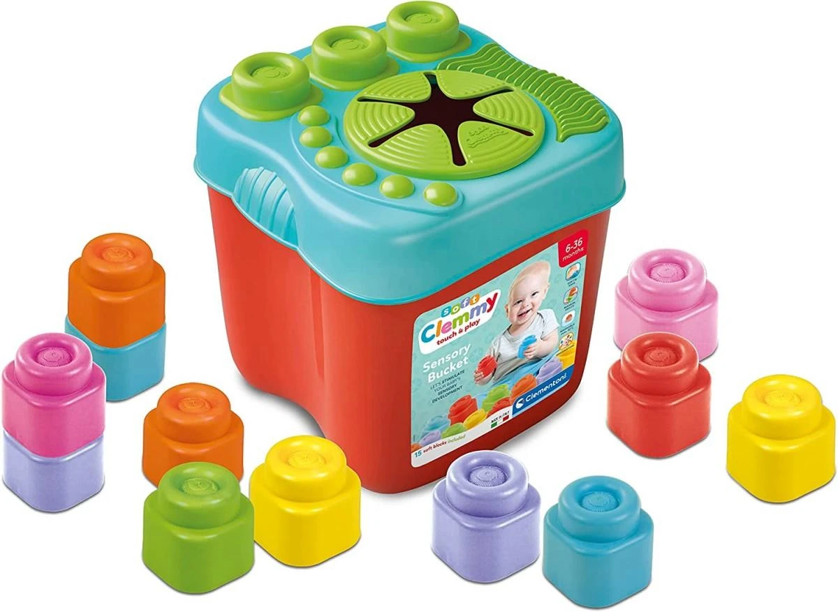 Clementoni sensorinis žaislas su kaladėlėmis "Sensory Bucket"