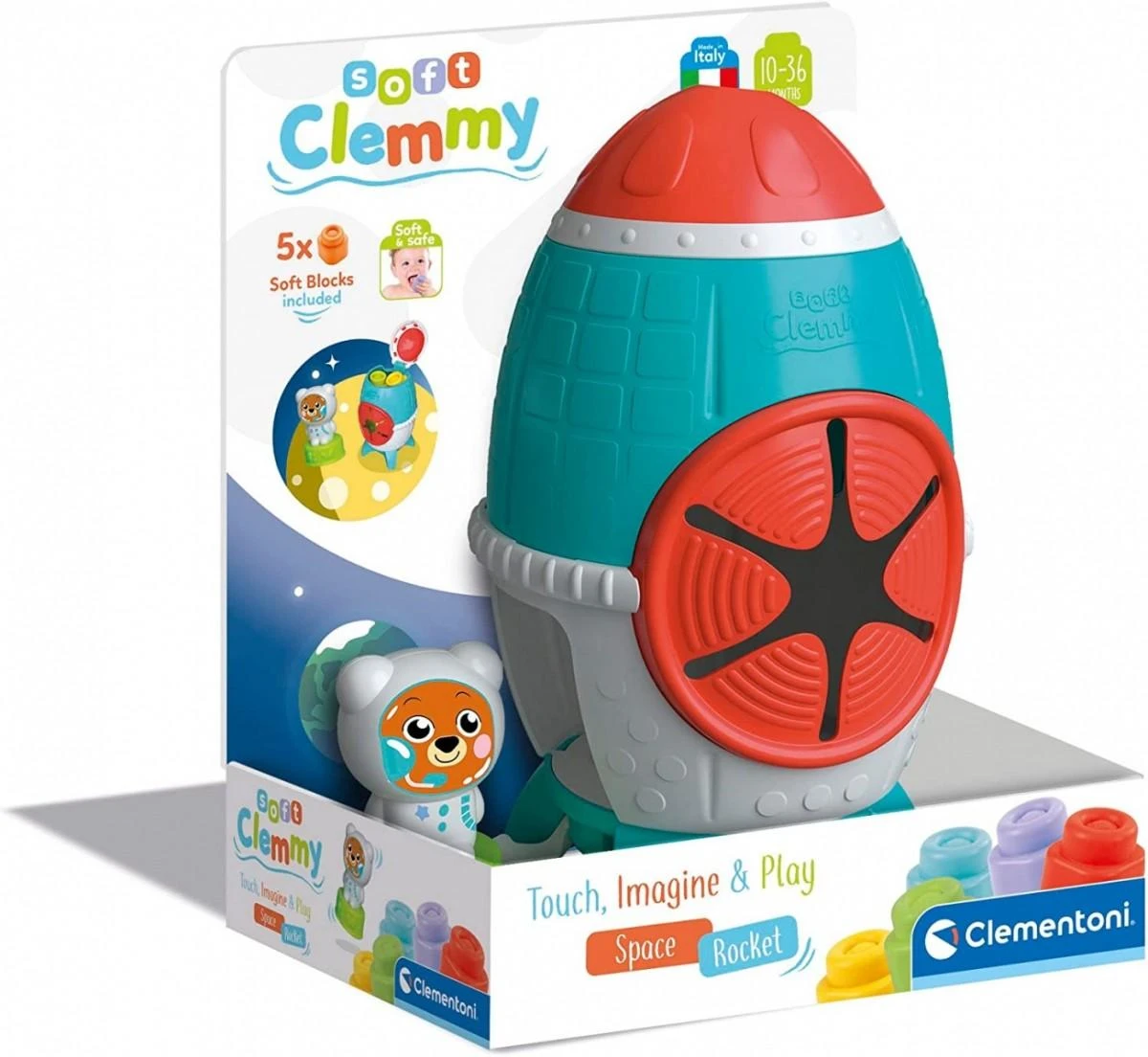 Clementoni sensorinis žaislas su kaladėlėmis "Space Rocket"