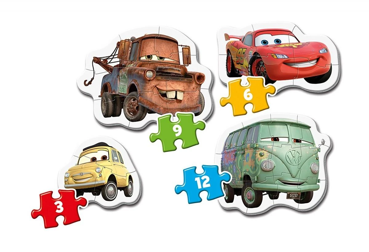 Dėlionė Clementoni Supercolor dėlionių rinkinys "Cars" 3-6-9-12 pcs