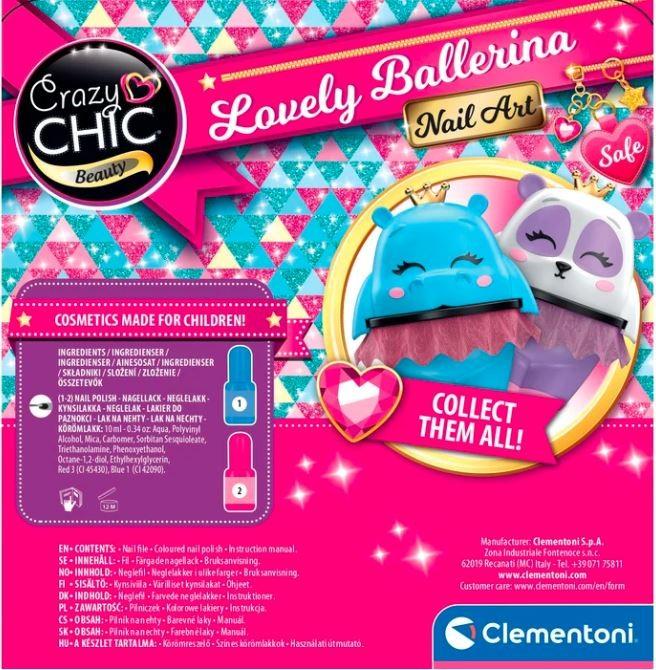 Clementoni Crazy Chic Balerina Panda 18115 - Rinkinys nagų dizainui