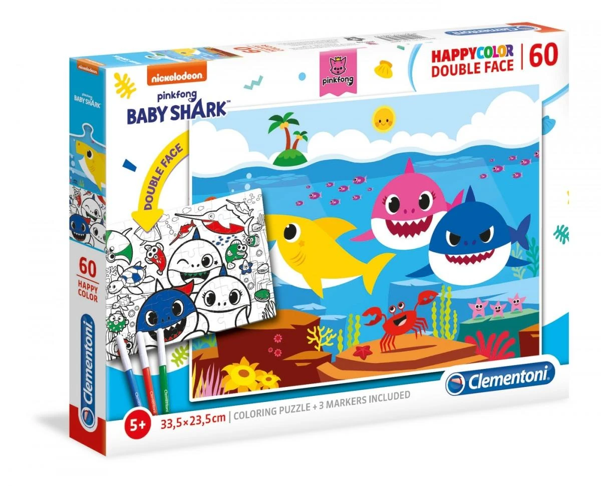 Dėlionė Clementoni CLE galvosūkis 60 HappyColor Baby Shark 26093