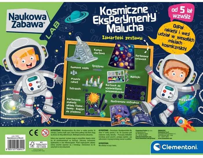 Mokslo rinkinys vaikams Kosminiai eksperimentai Clementoni 50798