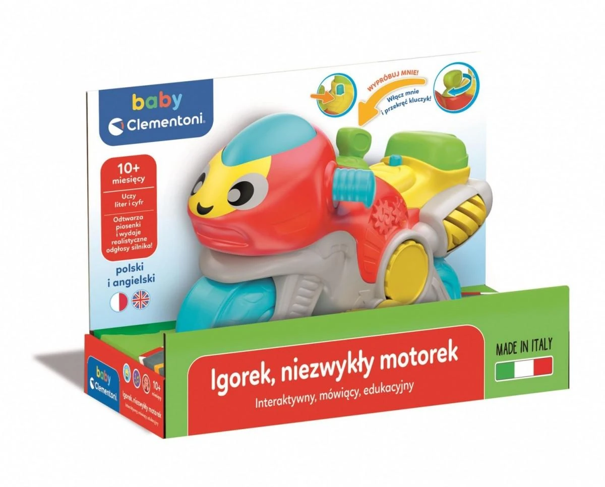 Clementoni Interaktyvus spalvotas mokomasis motociklas Igorek