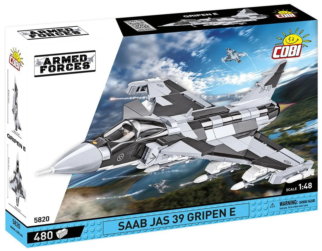 Cobi Konstruktorius karinis lėktuvas Saab Jas 39 Gripen E, 480 detalių