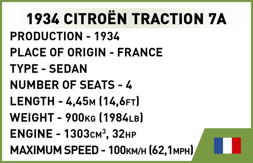 Statybiniai blokai - COBI - Citroën Traction 7A - 222 dalys - Karo soldato figūra - 1:35