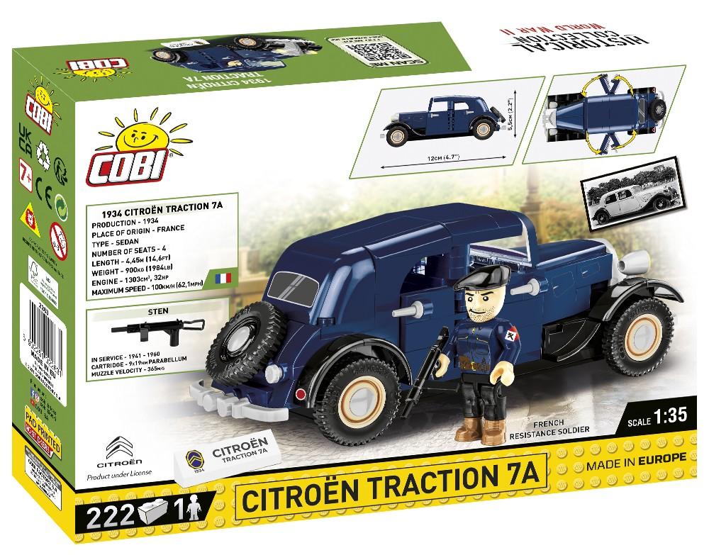Statybiniai blokai - COBI - Citroën Traction 7A - 222 dalys - Karo soldato figūra - 1:35