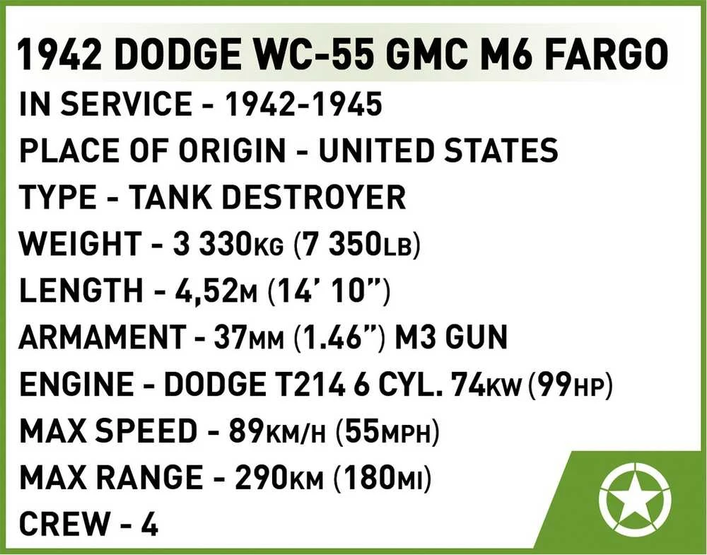 Maketas - COBI - GMC M6 FARGO - Plastikas - Interjeras - Vaikams/Mišrus