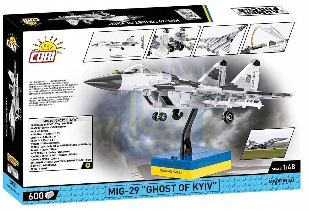 Konstrukciniai blokeliai Cobi 5833 Mig-29 "kijevo Vabzdys"