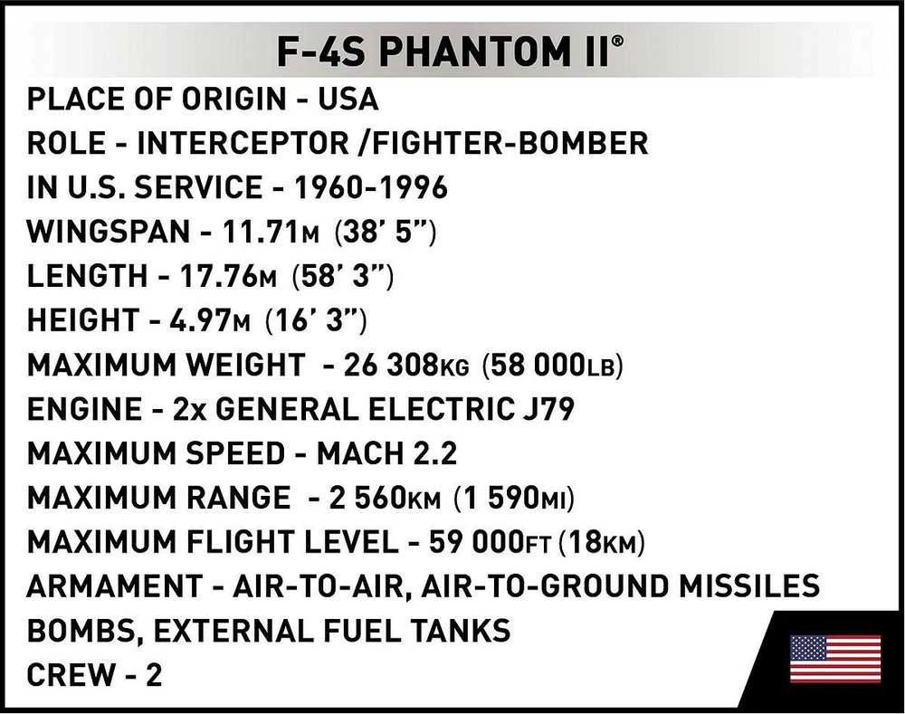 Cobi Konstruktoriaus rinkinys F-4S Phantom II „Juodas Bunny“