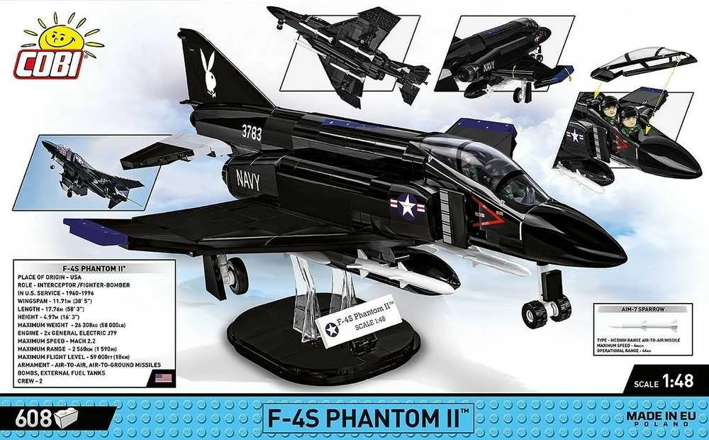Cobi Konstruktoriaus rinkinys F-4S Phantom II „Juodas Bunny“