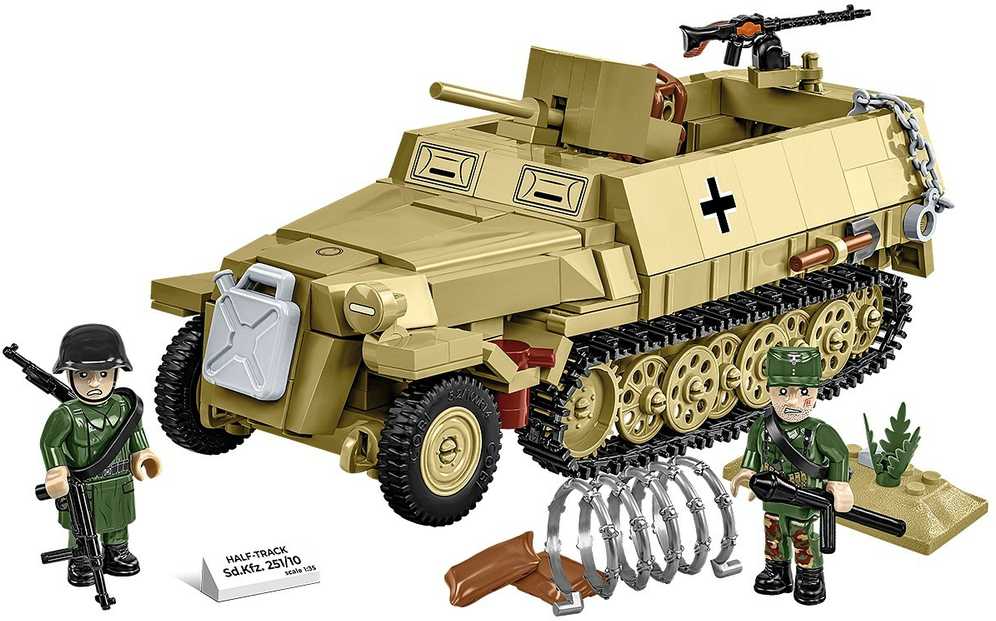 Cobi Pusiau vikšrinis šarvuotas transporteris Sd.Kfz.251, 500 konstravimo kaladėlių
