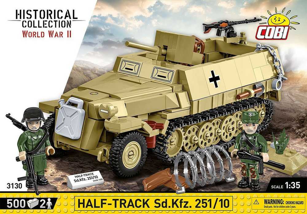Cobi Pusiau vikšrinis šarvuotas transporteris Sd.Kfz.251, 500 konstravimo kaladėlių
