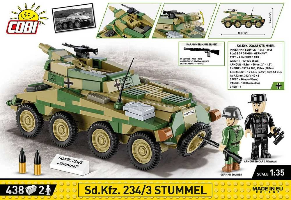 Cobi Klocki istorinė kolekcija Sd.Kfz. 234/3 stuburo
